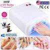 36W UV Nail Gel Lamp Fingernail Toenail Gel Dryer Curing Machine 120S Timer 4 UV Light Bulbs Detachable Base Home Nail Salon