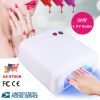 36W UV Nail Gel Lamp Fingernail Toenail Gel Dryer Curing Machine 120S Timer 4 UV Light Bulbs Detachable Base Home Nail Salon