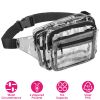 Clear Fanny Pack Unisex Transparent Waist Pouch Belt Bag Clear Purse Chest Bag for Outdoor Sport Travel Beach Concerts Travel 23.42in-32.67in Waist Ci