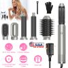 6 In 1 Hot Air Styler Volumizer Straightener Curler Dryer Automatic Wrap Styler Hair Dryer Brush Set with 3 Temp Settings ALCI Plug Glove Cable Zip Ti