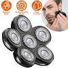 Electric Bald Shaver Replacement Heads 6D Rotary Replacement Blade Electric Razor Head Easy To Clean