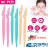 36pcs Women Eyebrow Razor Trimmer Facial Hair Remover Blade Safety Bikini Trimmer Shaper Shaver