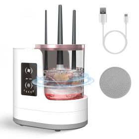 4 In 1 Electric Makeup Brush Cleaner USB Powered Automatic Brush Blender Machine with Timer Digital Display Cleaning Drying UV Disinfection Brush Stor