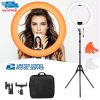 18" LED Ring Light 55W 3200K-5600K Dimmable Selfie Ring Light with Tripod Phone Holder Carrying Bag for Makeup Video Shooting Live Streaming