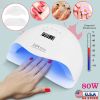 80W UV LED Nail Lamp Gel Polish Nail Dryer 36LEDs Fingernail Toenail Gel Curing Machine PIR Sensor Timer Display for Home Nail Salon