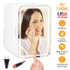 6L/1.6GAL Portable Beauty Fridge Mini Cosmetic Refrigerator AC/DC Skincare Makeup Cooler Warmer with Mirror Door 3-Brightness Light for Bedroom Travel