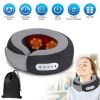 2 In 1 Neck Massager Pillow with Heat Electric Memory Foam Travel Pillow Shiatsu Neck Massager with 3 Speeds Timer for Home Office Travel