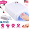 36W UV Nail Gel Lamp Fingernail Toenail Gel Dryer Curing Machine 120S Timer 4 UV Light Bulbs Detachable Base Home Nail Salon