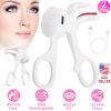 2Pcs Heated Eyelash Curler Electric USB Rechargeable Eyelash Curler Anti-Burn Compact with Comb Heat up Fast Within 8S for All Eye Shapes for Women Ma