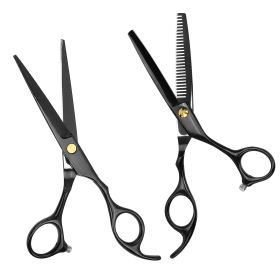 9 Pcs Hair Cutting Scissors Set with Hair Scissors Thinning Scissors Razor Comb Hair Comb Clips Cleaning Cloth Cape Regulator Professional Barber Hair