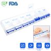 Weekly Pill Organizer 7 Day Pill Planner Travel Pill Organizer Pill Reminder Container Moisture-Proof Compartments Vitamin Medication Tablet Storage B