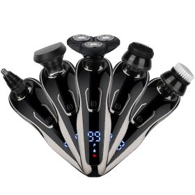 1Pack 5 In 1 Electric Razor Shaver Rechargeable Cordless Head Beard Trimmer Shaver Kit IPX6 Waterproof Dry Wet Grooming Kit