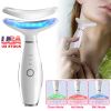 Anti Wrinkles Face Neck Massager Double Chin Reducer Face Neck Beauty Device Skin Care Tools with 3 Modes LED Vibration Heat EMS for Skin Care Tighten