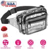 Clear Fanny Pack Unisex Transparent Waist Pouch Belt Bag Clear Purse Chest Bag for Outdoor Sport Travel Beach Concerts Travel 23.42in-32.67in Waist Ci