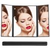 Tri-Fold Makeup Mirror Cosmetic Vanity Mirror 8 LED Lights w/90°Adjustable Stand