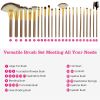 24Pcs Makeup Brushes Set Eye Shadows Face Foundation Brushes Cruelty-Free Synthetic Fiber Bristles Powder Liquid Cream Cosmetics Blending Brush Tool W