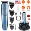 5-In-1 Men’s Beard Trimmer Cordless Hair Clipper Electric Waterproof Shaver Grooming Kit w/ LED Display for Nose Ear Facial Hair