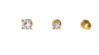 Body Jewelry Women's 18G Stainless Steel Piercing Element Cubic Zirconia Cartilage