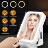10X Magnifying Lighted Makeup Mirror Double Sided Travel Makeup Mirror with 3 Light Colors Touch Screen USB Rechargeable