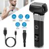 Electric Foil Face Shaver 5-Blade Electric Razor for Men Wet & Dry Jawline Beard Trimmer Precision Sideburn Shavers IPX6 Waterproof with LED Display C