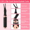 2 In 1 Clip Comb Heated Eyelash Curler Electric Mini Lash Curler Natural Eye Lash Makeup Tool with 3 Temp Settings 10Mins Shutdown