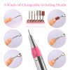 Professional Acrylic Nail Drill Machine 30000RPM Electric Handpiece w/36 Bits Cuticle Grinder Manicure Pedicure Polishing File Kit for Home Salon