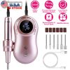 35000RPM Electric Nail Drill Machine Portable Nail File Polish Machine for Acrylic Gel Nails Manicure with 6Pcs Nail Drill Bits Sanding Bands