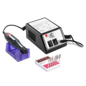 Professional Acrylic Nail Drill Machine 20000RPM Electric Handpiece w/6 Bits Cuticle Grinder Manicure Pedicure Polishing File Kit US UK Plug for Home (Option: US)