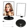 22 LED Lights Rechargeable Cosmetic Mirror 180° Rotation Makeup Mirror Touch Control Dimmable Vanity Mirror