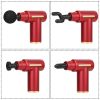 Percussion Massage Gun USB Type C Rechargeable Deep Tissue Vibration Massager Handheld Leg Body Cordless Massager w/ 4 Interchangeable Heads 6 Intensi