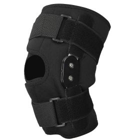 Sport Knee Brace Adjustable Open Patella Knee Support Compression Knee Wrap For Running Climbing Pain Relief Recovery of Injured Knee (Option: L)