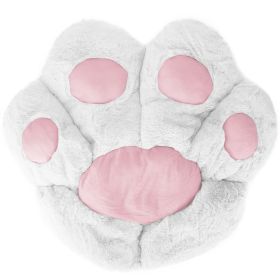 Cat Paw Cushion Seat Skin Friendly Comfortable Lazy Sofa Chair Floor Mat Office Chair Cushion Pad Relieve Back Coccyx Sciatica (Option: White)