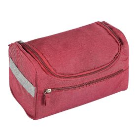 Travel Toiletry Bag Cosmetics Organizer Bag Hanging Wash Bag Waterproof Case w/ Handstrap (Option: Red)