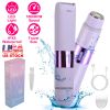 2 In 1 Bikini Trimmer for Women Dual Head Cordless Body Shaver IPX5 Waterproof Rechargeable Pubic Hair Razor Wet And Dry Use for Bikini Underarm Leg A
