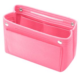 Felt Handbag Insert Organizer Purse Tote Shaper Bag in Bag Cosmetic Bag Handbag Purse Organizer (Option: Pink)