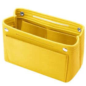 Felt Handbag Insert Organizer Purse Tote Shaper Bag in Bag Cosmetic Bag Handbag Purse Organizer (Option: Yellow)