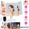 Makeup Mirror with Lights 22 LEDs Vanity with 3X/2X Magnification Touch Screen 180° Adjustable Rotation Portable Trifold Mirror
