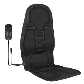 Back Massager Cushion Electric Massage Car Seat Cushion Chair Pad w/ Heating Function 8 Vibration Modes 3 Intensity Levels (Option: UK)