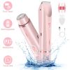 2 In 1 Bikini Trimmer for Women Dual Head Cordless Body Shaver IPX7 Waterproof Rechargeable Pubic Hair Razor Wet And Dry Use for Bikini Underarm Leg A