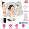Makeup Mirror with Lights 22 LEDs Vanity with 3X/2X Magnification Touch Screen 180° Adjustable Rotation Portable Trifold Mirror