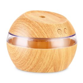 290ml Cool Mist Humidifier Ultrasonic Aroma Essential Oil Diffuser Wood Grain w/LED Light for Office Home Room Vehicle Study Yoga Spa (Option: LightW)