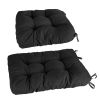 2Pcs Waterproof Rocking Chair Cushion Upper And Lower Back And Seat Sets with Non-Slip Ties Oxford Cloth Surface Polyester Filling Comfortable for Ind
