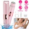 2 In 1 Bikini Trimmer for Women Dual Head Cordless Body Shaver IPX5 Waterproof Rechargeable Pubic Hair Razor Wet And Dry Use for Bikini Underarm Leg A