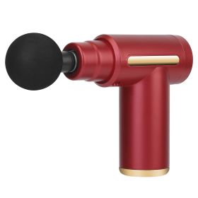 Percussion Massage Gun USB Type C Rechargeable Deep Tissue Vibration Massager Handheld Leg Body Cordless Massager w/ 4 Interchangeable Heads 6 Intensi (Option: Red)