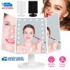 Makeup Mirror with Lights 22 LEDs Vanity with 3X/2X Magnification Touch Screen 180° Adjustable Rotation Portable Trifold Mirror