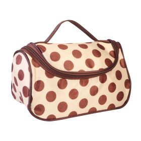 Travel Makeup Bag Portable Cosmetic Organizer with Cosmetic Mirror Waterproof Toiletry Wash Bag for Women (Option: Brown)
