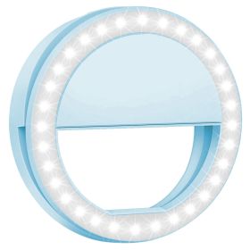 Selfie Ring Light 36 LEDs Ring Fill Light Clip for for iPhone Xs Max/XR Galaxy S10 Plus Tablet (Option: Blue)