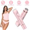2 In 1 Bikini Trimmer for Women Dual Head Cordless Body Shaver IPX7 Waterproof Rechargeable Pubic Hair Razor Wet And Dry Use for Bikini Underarm Leg A
